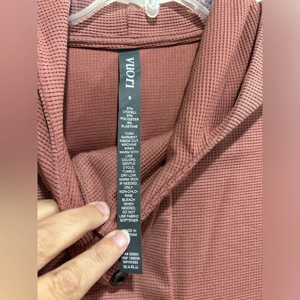 Vuori Women's Small Bayview Thermal Hoodie Rosewood Pink NWT Snap Closure